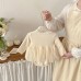 Dotted Spring New Baby Girl Butterfly Knot False Two-Piece Romper Knitted Triangle Crawling Suit