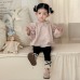 Cute Spring New Baby Girl Butterfly Knot Hoodie Outwear Set, Stylish Cardigan and Leggings Two-Piece Set