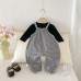 Cute Baby Girls' Overall Romper Set with Bodysuit Two-Piece Outfit for Infants and Toddlers