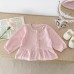 Cute Knitted Cardigan for Baby Girls Sweet Ruffled Open Front Princess Top, Spring and Autumn Fashion