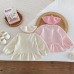 Cute Knitted Cardigan for Baby Girls Sweet Ruffled Open Front Princess Top, Spring and Autumn Fashion