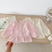 Cute Knitted Cardigan for Baby Girls Sweet Ruffled Open Front Princess Top, Spring and Autumn Fashion
