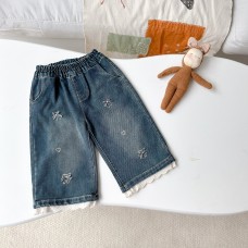 Cute Knit Cardigan Set for Baby Girls, Sweater Jacket and Jeans Pants Two-Piece Outfit