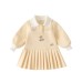 Cute Cartoon Patchwork Shirt Dress for Baby Girls, Spring New StylePleated Knit Skirt Cute Cartoon Patchwork Shirt Dress for Baby Girls, Spring New StylePleated Knit Skirt
