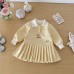 Cute Cartoon Patchwork Shirt Dress for Baby Girls, Spring New StylePleated Knit Skirt Cute Cartoon Patchwork Shirt Dress for Baby Girls, Spring New StylePleated Knit Skirt