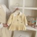 Cute Cartoon Patchwork Shirt Dress for Baby Girls, Spring New StylePleated Knit Skirt Cute Cartoon Patchwork Shirt Dress for Baby Girls, Spring New StylePleated Knit Skirt