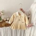 Cute Cartoon Patchwork Shirt Dress for Baby Girls, Spring New StylePleated Knit Skirt Cute Cartoon Patchwork Shirt Dress for Baby Girls, Spring New StylePleated Knit Skirt