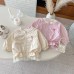 Cute Floral Trim Coat for GirlsChildren's Clothing, Sweet and Stylish, Mesh Panel Design, Kids Trench Coat