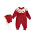 Cute Baby Girl Knit Romper with Turn-down Collar and Pom-pom Detail, Autumn New Style Infant Onesie