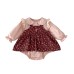 Dotted Baby Spring Clothing Newborn Outfit Girl Baby Stylish Floral Romper Pure Cotton Turn-down Collar Faux Two-piece Spring Autumn