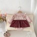 Dotted Baby Spring Clothing Newborn Outfit Girl Baby Stylish Floral Romper Pure Cotton Turn-down Collar Faux Two-piece Spring Autumn