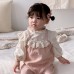 Cute Princess Style Baby Girl Autumn Outfit Set Fashionable  Infant Clothes, Sweet Two-Piece Suit with Bodysuit and Top