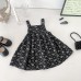 Cute Spring Outfit for Baby Girls, Floral Sleeveless Dress with Romper Set, Two-Piece Doll Shirt and Princess Bib Dress for Toddlers