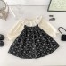 Cute Spring Outfit for Baby Girls, Floral Sleeveless Dress with Romper Set, Two-Piece Doll Shirt and Princess Bib Dress for Toddlers