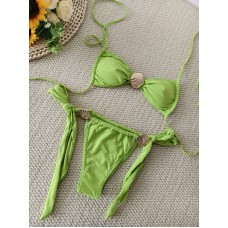 Bikini Split Swimsuit Strap Neck Hanging Shell