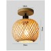 Inserted bamboo woven wall lamp, wooden art tea room, homestay lighting, Japanese rattan woven retro creative wabi sabi style be
