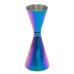 Stainless Steel Measuring Jigger with Scale, Dual-Head Cocktail Measure, Gold Ring Design, Hourglass Shape, Ounce Cup