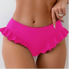 Sexy Solid Color Lace Trim Bikini Bottoms Women's Pure Seductive Style Beach Swimwear Sexy Solid Color Lace Trim Bikini Bottoms Women's Pure Seductive Style Beach Swimwear