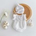 Girls' summer clothes with lace flying sleeves and fart bags, baby girls' outdoor stylish one-piece climbing clothes