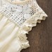 Girls' Summer Outfit Set - Lace Sleeveless ; Wide Leg Pants Two-Piece Set