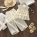 Girls' Summer Outfit Set - Lace Sleeveless ; Wide Leg Pants Two-Piece Set