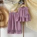 Girls' Outfit Summer Sleeveless Buttoned Vest with Ruffle Top and Wide-Leg Pants Two-Piece Set Fashion