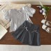 Girls' French Elegant Summer Outfit Set, Bubble Sleeve Top with Bowknot A-Line Skirt Two-Piece Set Girls' French Elegant Summer Outfit Set, Bubble Sleeve Top with Bowknot A-Line Skirt Two-Piece Set
