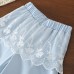Cute Girls' Summer Strap Set, Fashionable Ruffled Strap Wide-Leg Pants Two-Piece Outfit