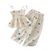 Girls' Summer Outfit Colorful Heart Embellished Strap Wide Leg Pants Two-Piece Set Kids Casual Clothing