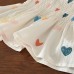 Girls' Summer Outfit Colorful Heart Embellished Strap Wide Leg Pants Two-Piece Set Kids Casual Clothing