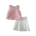 Cute Children's Summer Outfit Set for Girls, 2-Piece Floral Vest and Short Skirt Set, Stylish and Comfortable for Kids