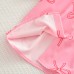 Summer Girls' Set  Bow Print Puff Sleeve Peter Pan Collar Top with Pleated Skirt Two-Piece Set