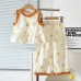 Cute Girls Summer Outfit Set, Floral Print Sleeveless Top with Lace Trim Long Pants, Two-Piece Children's Clothing Cute Girls Summer Outfit Set, Floral Print Sleeveless Top with Lace Trim Long Pants, Two-Piece Children's Clothing
