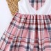 Cute Girls' Summer Dress with Flutter Sleeves Checkered Pattern, Casual Vacation Style Dress Cute Girls' Summer Dress with Flutter Sleeves Checkered Pattern, Casual Vacation Style Dress