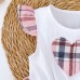 Cute Girls' Summer Dress with Flutter Sleeves Checkered Pattern, Casual Vacation Style Dress Cute Girls' Summer Dress with Flutter Sleeves Checkered Pattern, Casual Vacation Style Dress
