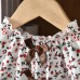 Children's dress for girls, floral print with bow decoration, short sleeve, summer dress