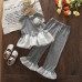 Cute Girls' Two-Piece Set Summer Sleeveless 3D Flower Sweet Top with Polka Dot Lace Pants