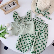 Cute Sleeveless Two-Piece Set for Girls, Fashionable  Summer Outfit, Stylish Children's Clothing, Trendy Baby Girl Ensemble