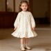 Girls' Dress Spring Autumn New Solid Color Long Sleeve Embroidered Dress Children's Princess Dress Kids Clothing