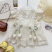 Summer New Girls' Lace Set, 3D Flower Crop Top with Ruffle Shorts Two-Piece Outfit 
