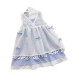 Checkered Lace Strap Dress with Bow, Princess Dress for Girls, Two-Piece Set, Summer Fashion Style