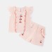 Cute Lace Baby Girl Summer Set with Cherry Embroidery, Short Sleeve, Cotton Two-Piece Outfit