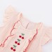 Cute Lace Baby Girl Summer Set with Cherry Embroidery, Short Sleeve, Cotton Two-Piece Outfit