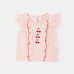 Cute Lace Baby Girl Summer Set with Cherry Embroidery, Short Sleeve, Cotton Two-Piece Outfit