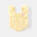 Cute Baby Girl Summer Lightweight Onesie with Checkered Pattern, Short Sleeve, Triangular Bottoms Infant Summer Outfit