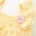 Cute Baby Girl Summer Lightweight Onesie with Checkered Pattern, Short Sleeve, Triangular Bottoms Infant Summer Outfit