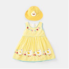 Cute Baby Girl Floral Dress Summer Lightweight Sleeveless Plaid Princess Dress
