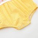 Cute Grid Pattern Baby Romper for Girls, Summer Fresh Style, Triangular Bodysuit, One-Piece Crawling Suit