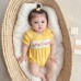 Cute Grid Pattern Baby Romper for Girls, Summer Fresh Style, Triangular Bodysuit, One-Piece Crawling Suit