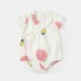 Cute Strawberry Print Snap Front Baby Girl Romper Summer Cotton Onesie
